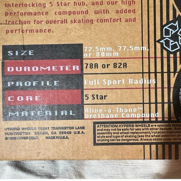 Hyper Wheels X-360 Cross Fit 77.5mm Rough Surface  78A or 82A New in Box ~ 
USA - Picture 7 of 10